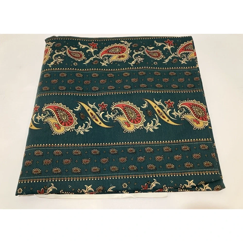 Valance Drapes Window Covering Set Green Paisley Crown Crafts Middlebury NEW